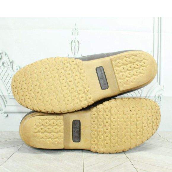 LL Bean Brown Leather Lace Up Round Toe Unlined Mid Calf Duck Boots Size 11 M - Picture 10 of 10